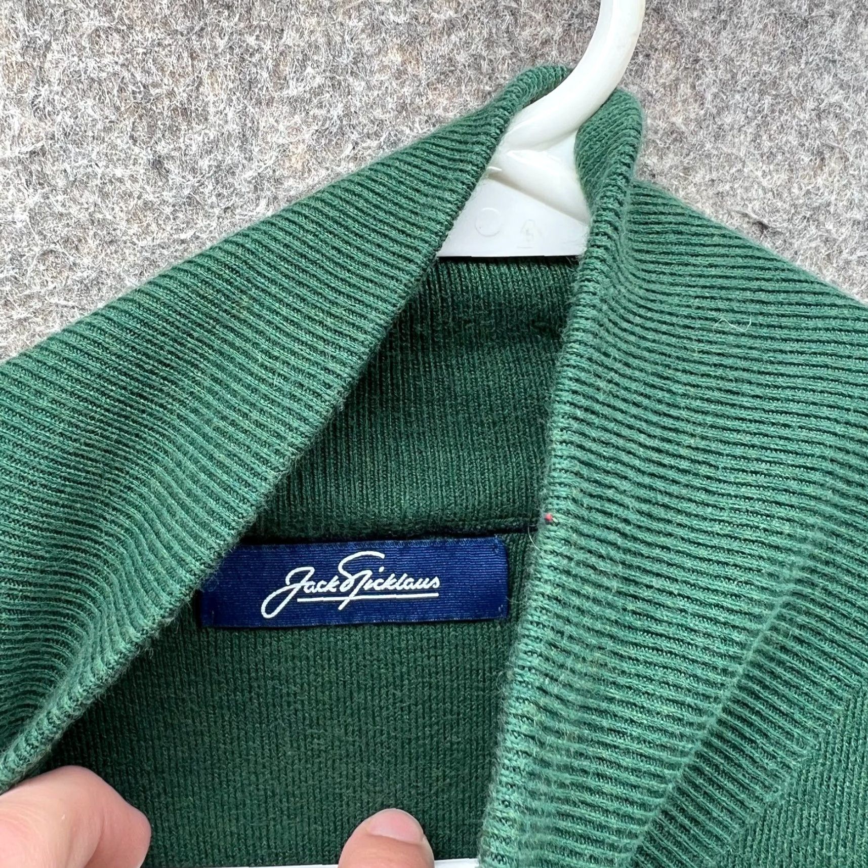 Vintage VINTAGE Jack Nicklaus Sweater Mens Large Green Pullover Fleece Cotton Quarter Chunky Knit Mock Neck Long Sleeve Button All Seasons Classic Size US L / EU 52-54 / 3 - 4 Thumbnail