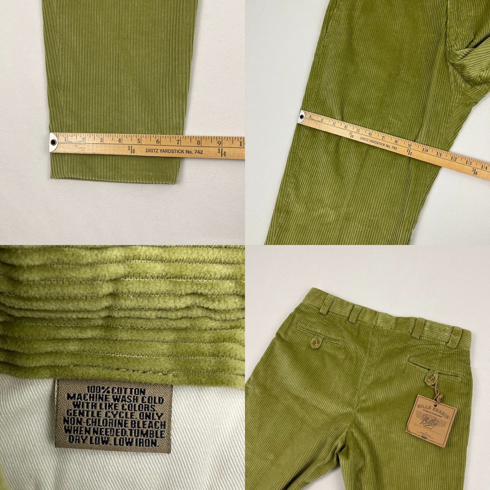 Bills Khakis Bills Khakis Pants Mens 32 x 30 Slim Taper Green 6 Wale Corduroy Prep NEW Size US 32 / EU 48 - 8 Thumbnail
