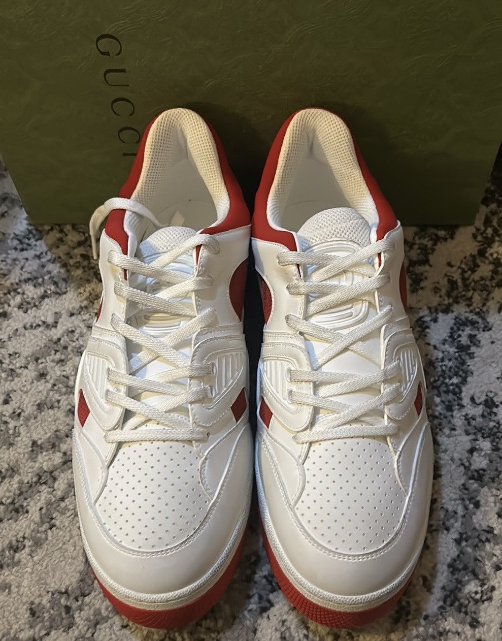 Gucci Gucci Demetra Basket Low Sneaker White/Red size 12 Size US 12 / EU 45 - 2 Thumbnail