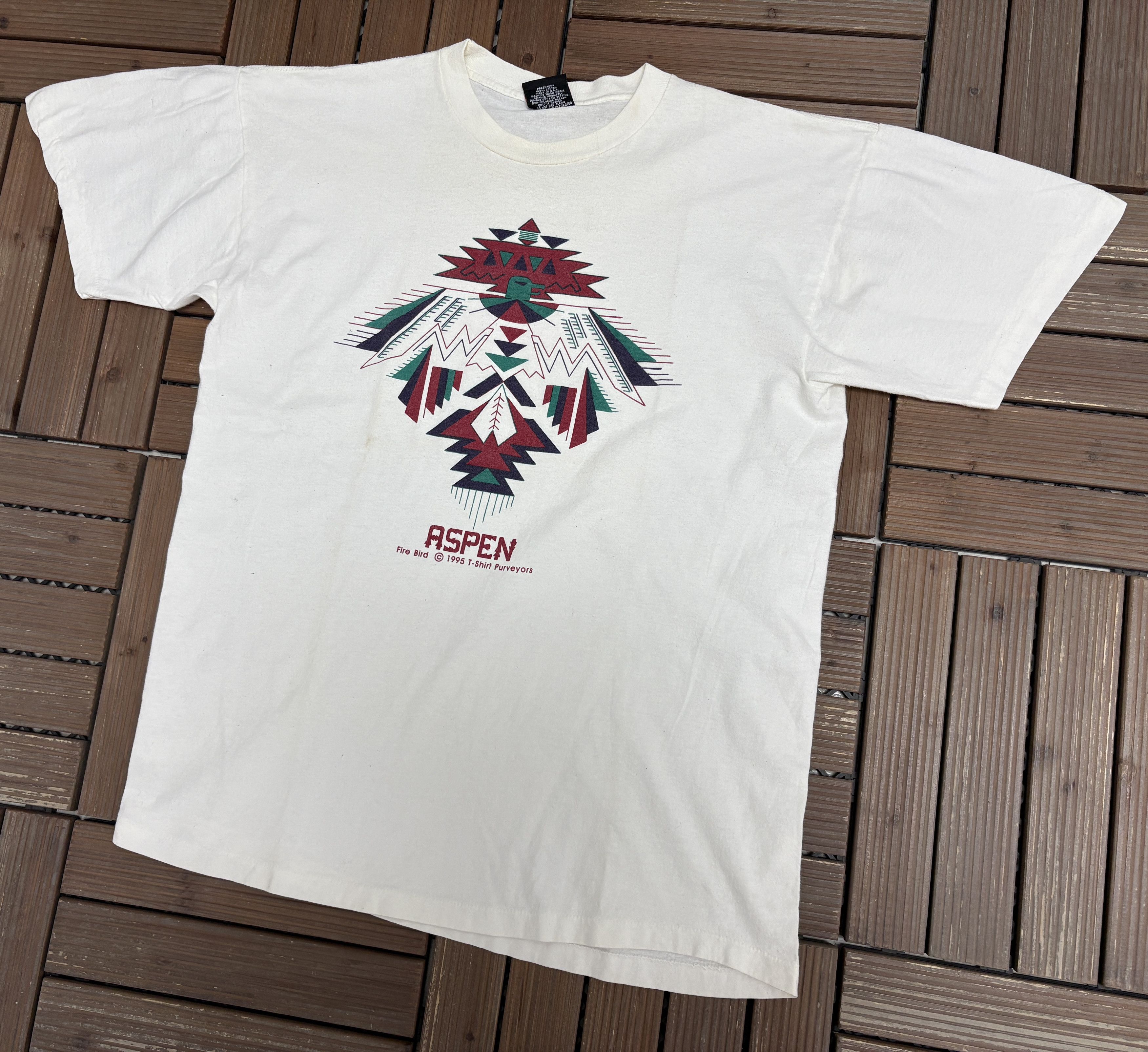 Vintage Aspen Fire Bird Vintage White Tourist T-Shirt Tee Size US L / EU 52-54 / 3 - 4 Thumbnail