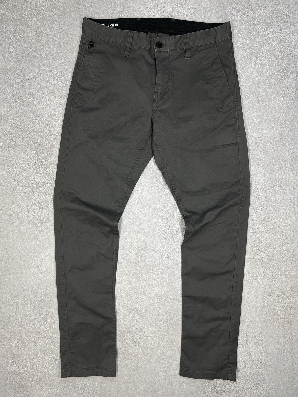 G-Star Mens G Star Raw Bronson Slim Chino Pants Grey Y2K Size M Size US 32 / EU 48 - 2 Thumbnail