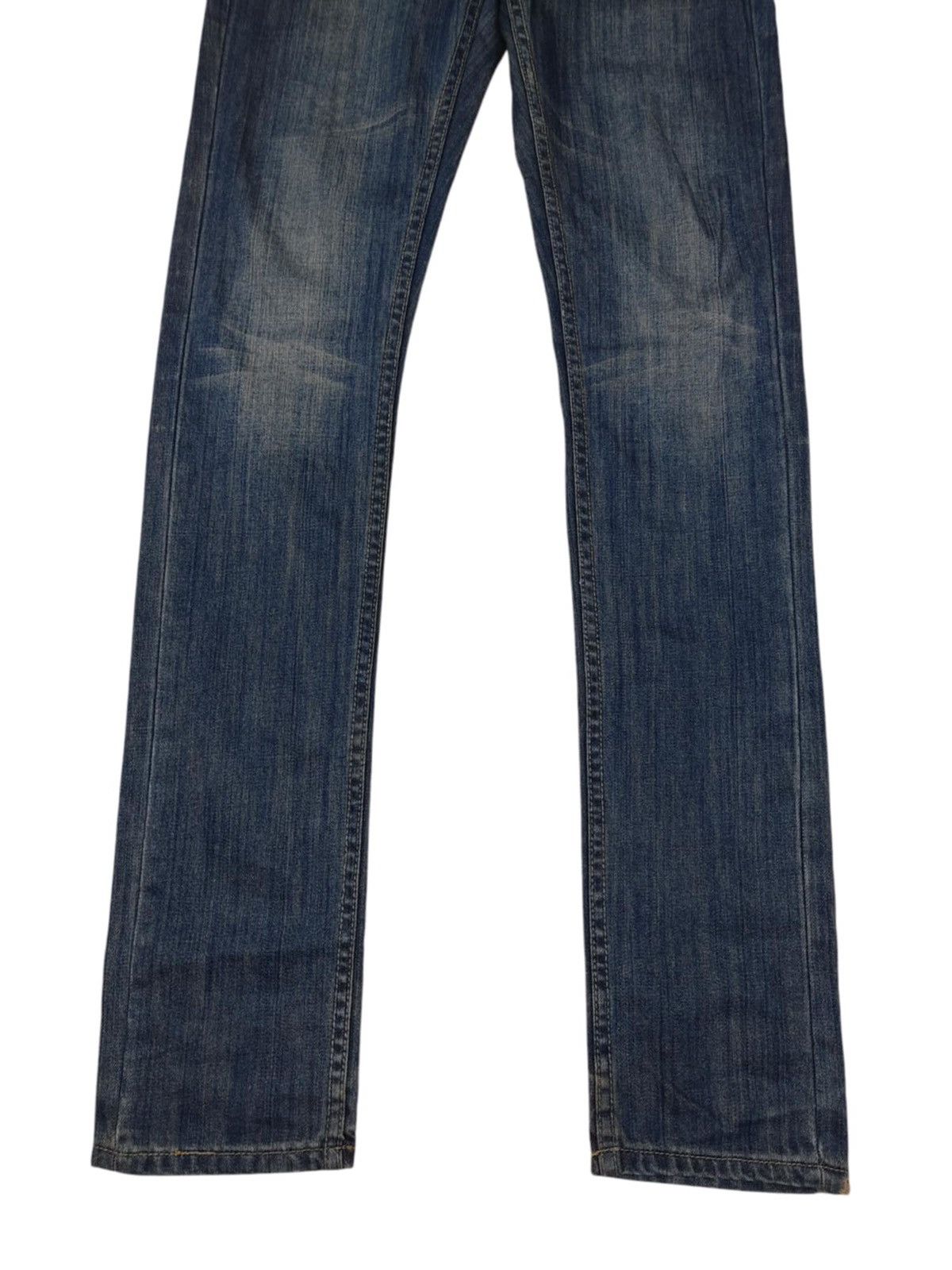 Designer × Japanese Brand Vintage 90s Stovepipe Studded Distressed Whiiskered Jeans Size 32" / US 10 / IT 46 - 5 Thumbnail