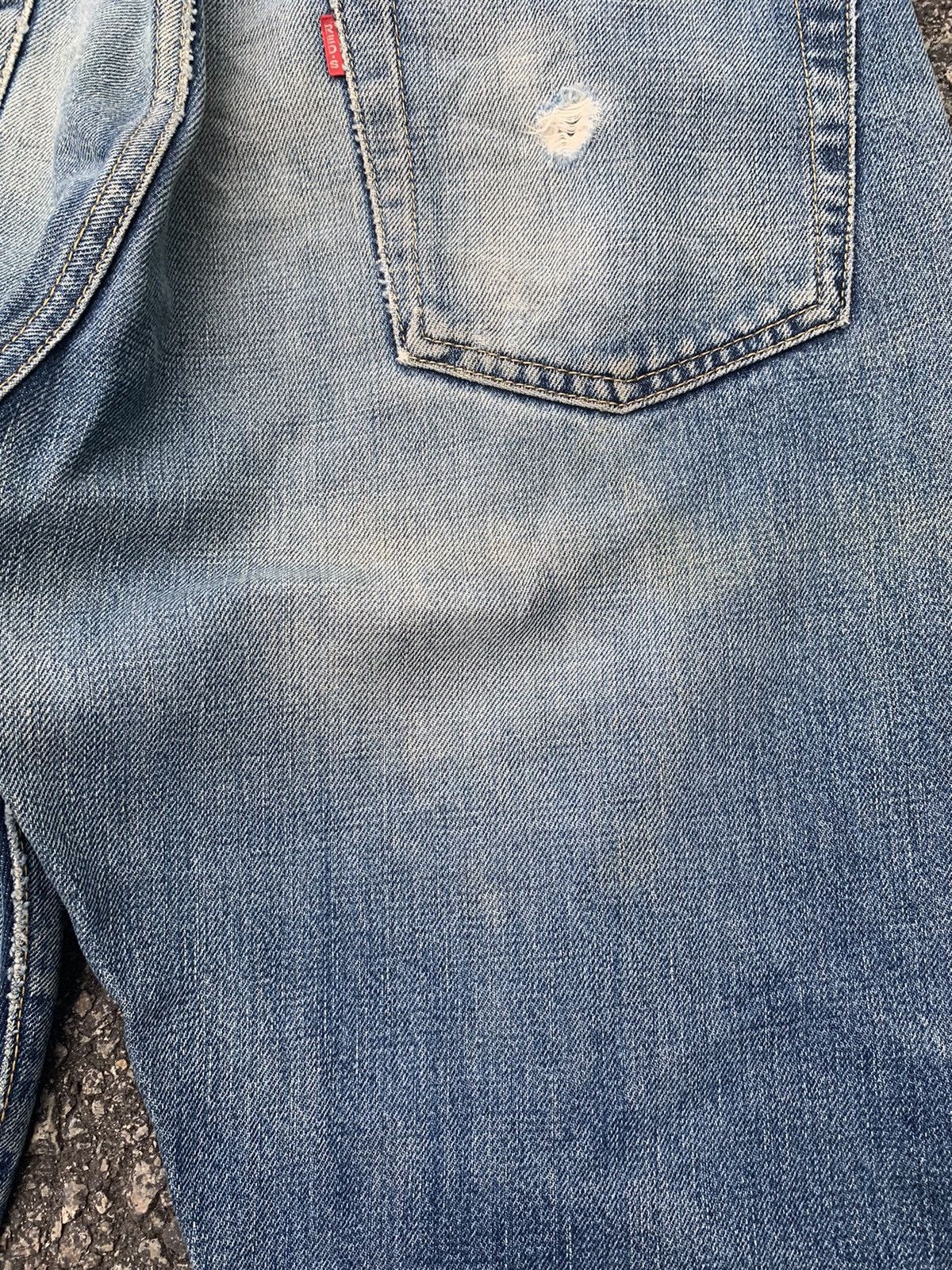 Jean × Kamakura Kamakura Red Button Fly Japanese Selvedge Distressed Denim🎌 Size US 33 - 21 Thumbnail