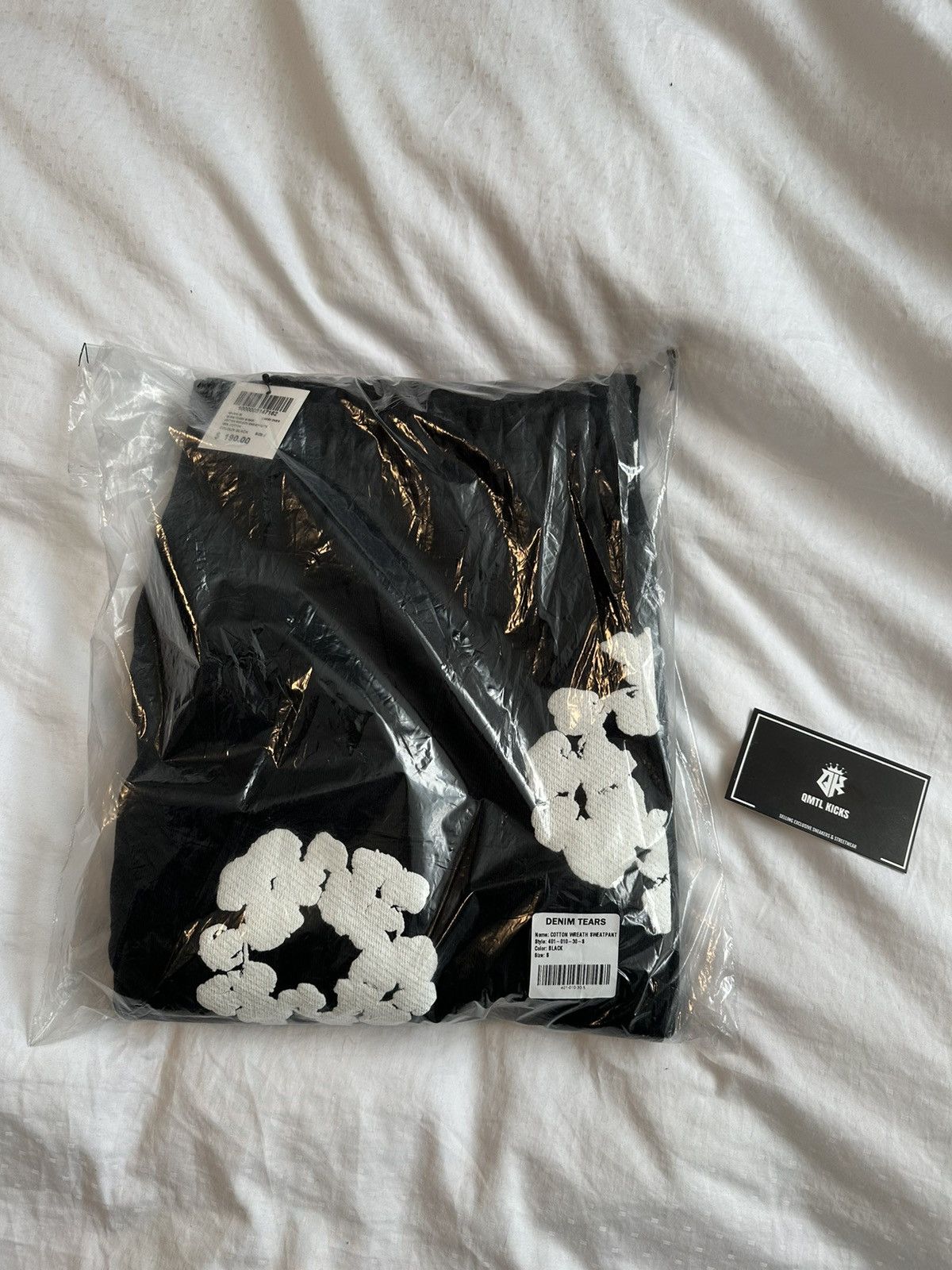 image of Denim Tears The Cotton Wreath Sweatpants Black Small, Men's (Size 32)