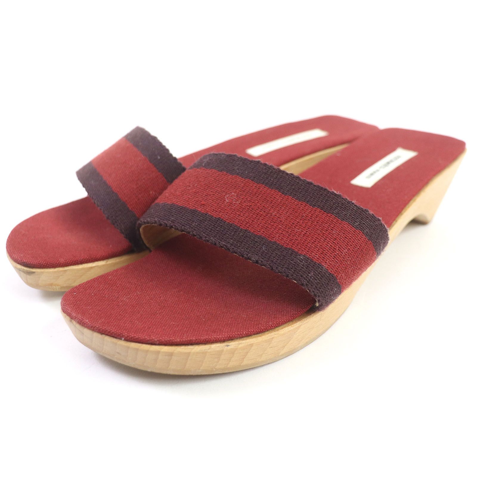 靴 Hermes vintage Wedge sole sandal HERMES] Hermes Espadrille sandals Wedge sole leather x