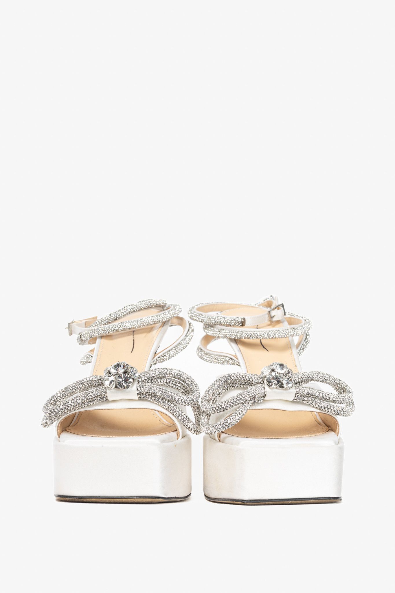 MACH & MACH MACH & MACH Double Bow Silk Crystal Platform Sandals Size US 8.5 / IT 38.5 - 2 Thumbnail