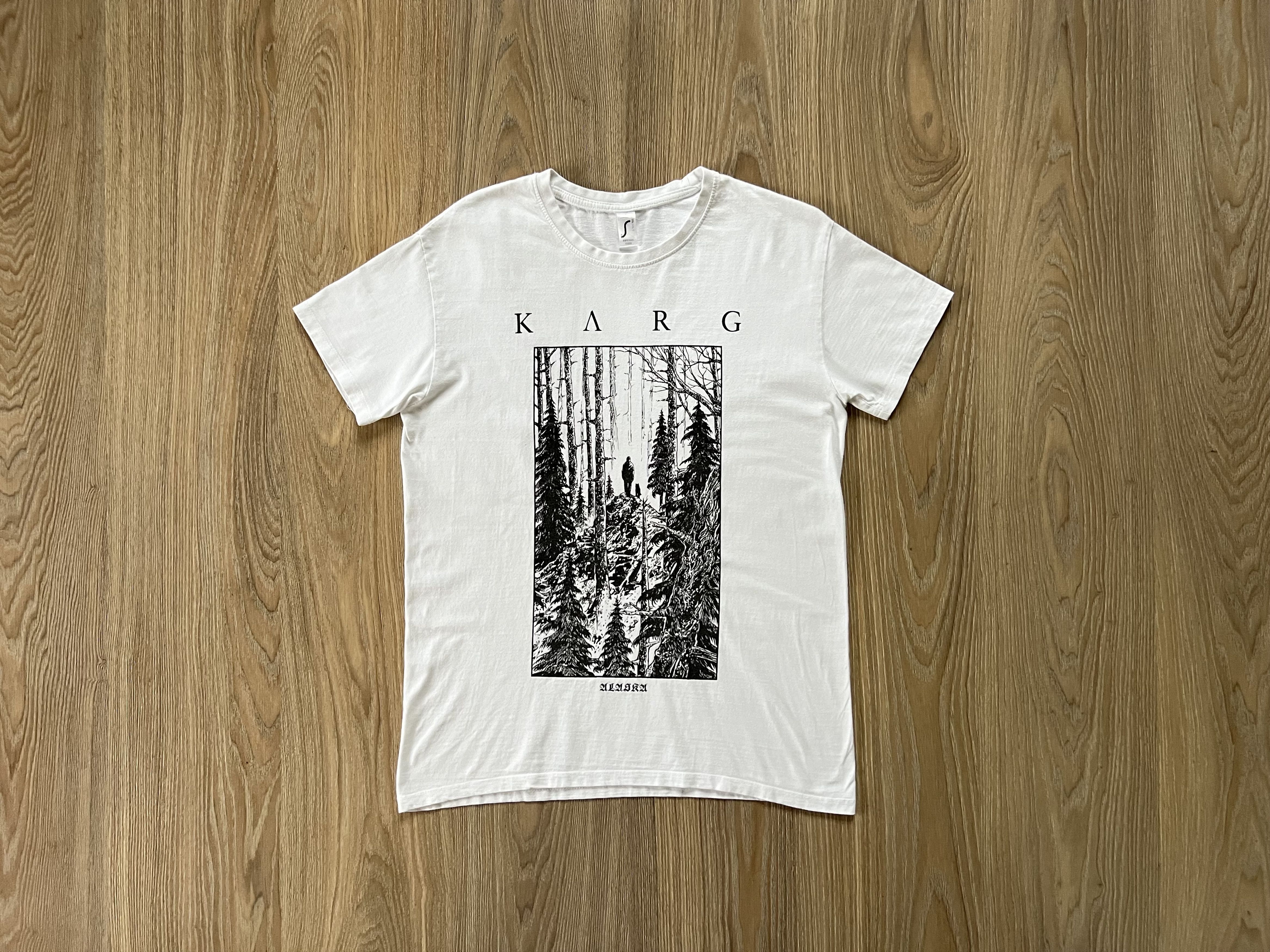 image of Band Tees x Rock T Shirt Karg Alaska 2019 Black Metal T Shirt in White, Men's (Size Medium)