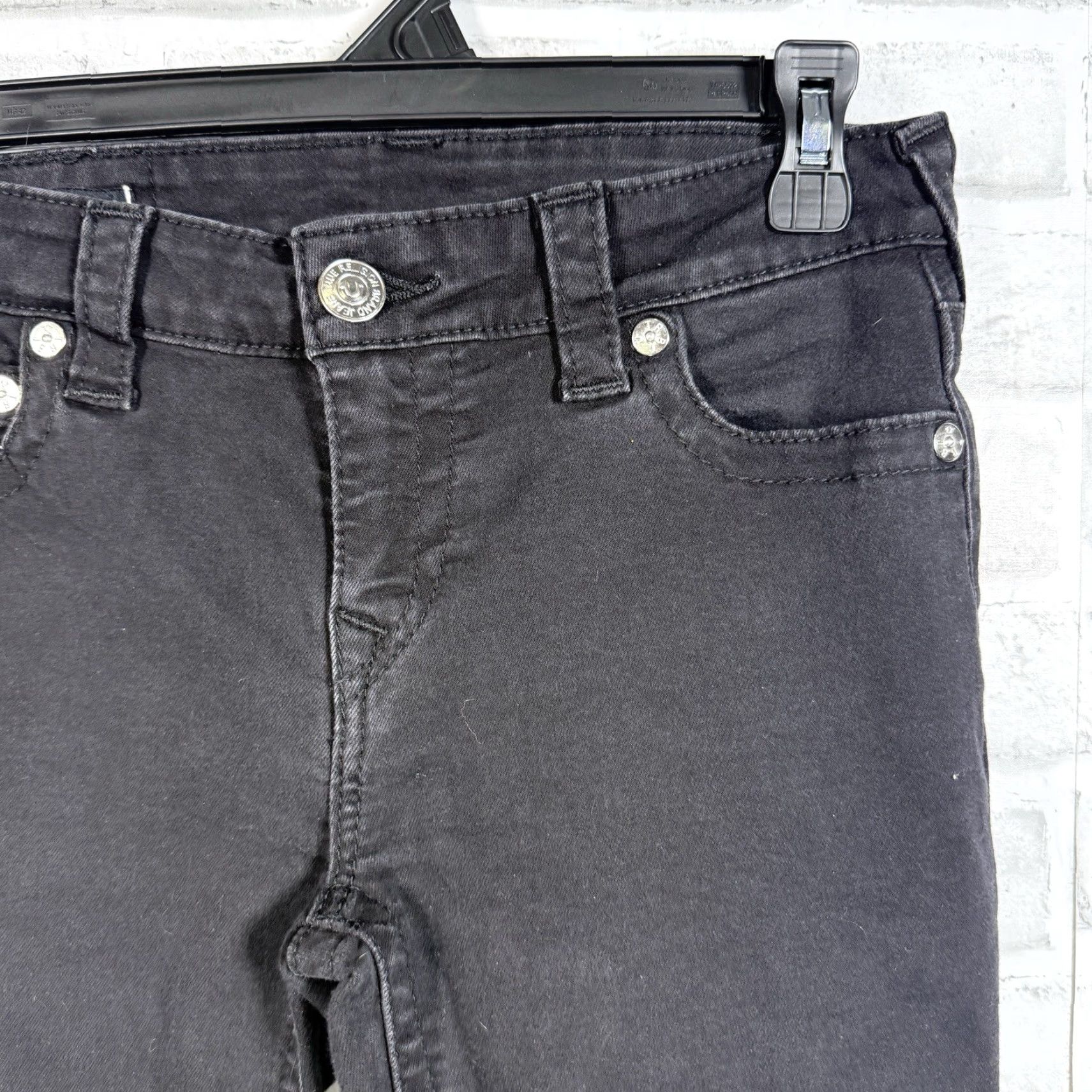 True Religion True Religion Halle Mid Rise Super Skinny Black Jeans Womens Size 27x28 Size 27" / US 4 / IT 40 - 2 Thumbnail