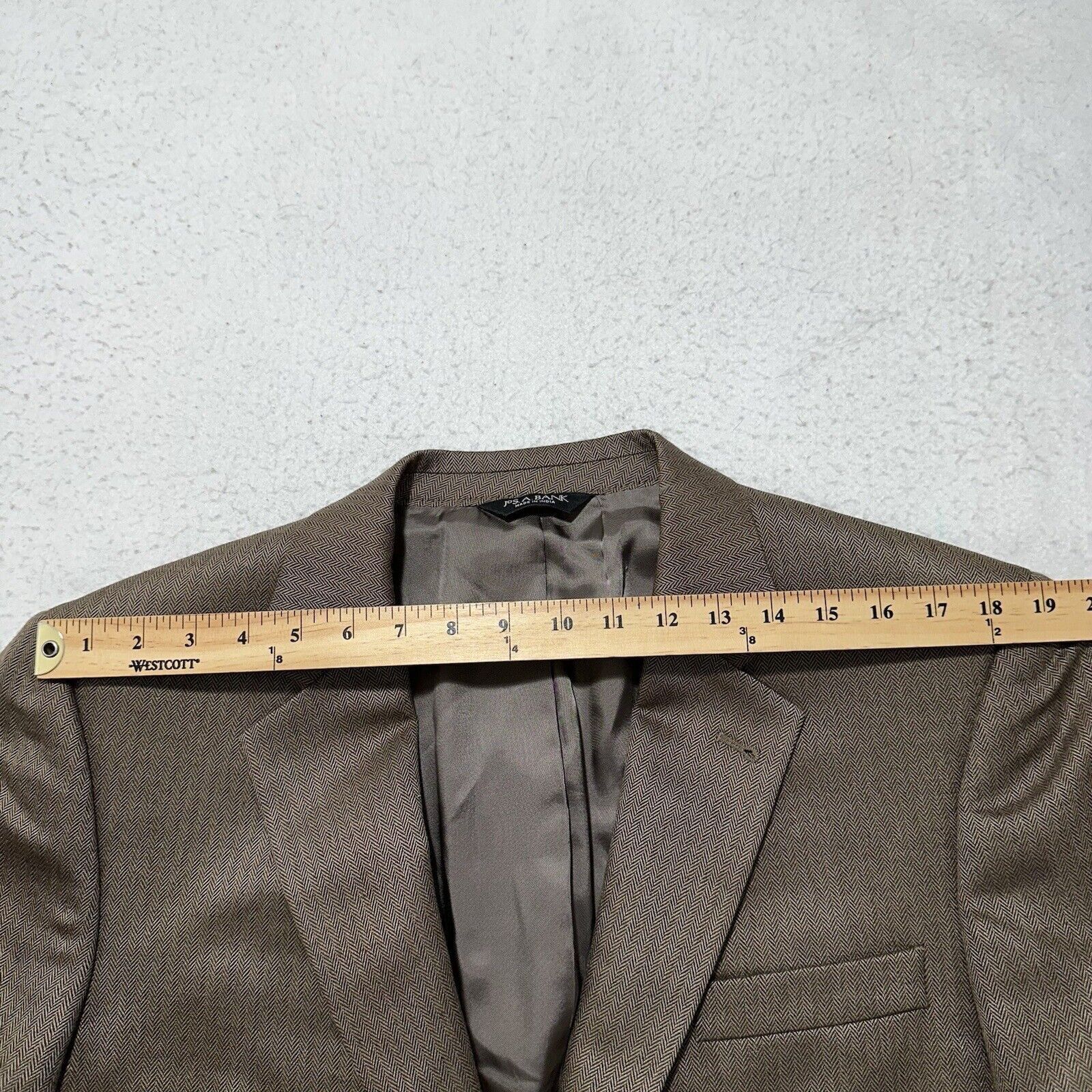 Jos. A. Bank Jos. A. Bank 42R Silk + Camel Hair Herringbone Suit Jacket Size 42R - 13 Thumbnail