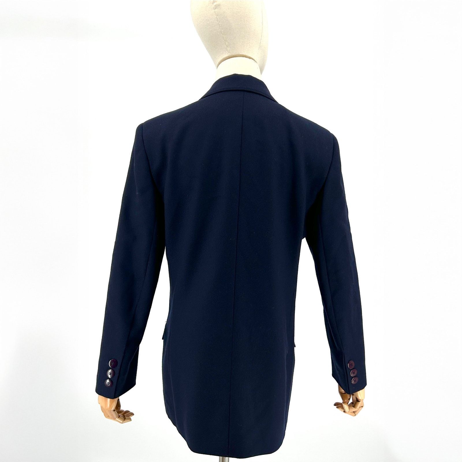 Vintage 80s Giorgio Sant Angelo Navy Wool Double Breasted Blazer Size M / US 6-8 / IT 42-44 - 4 Thumbnail
