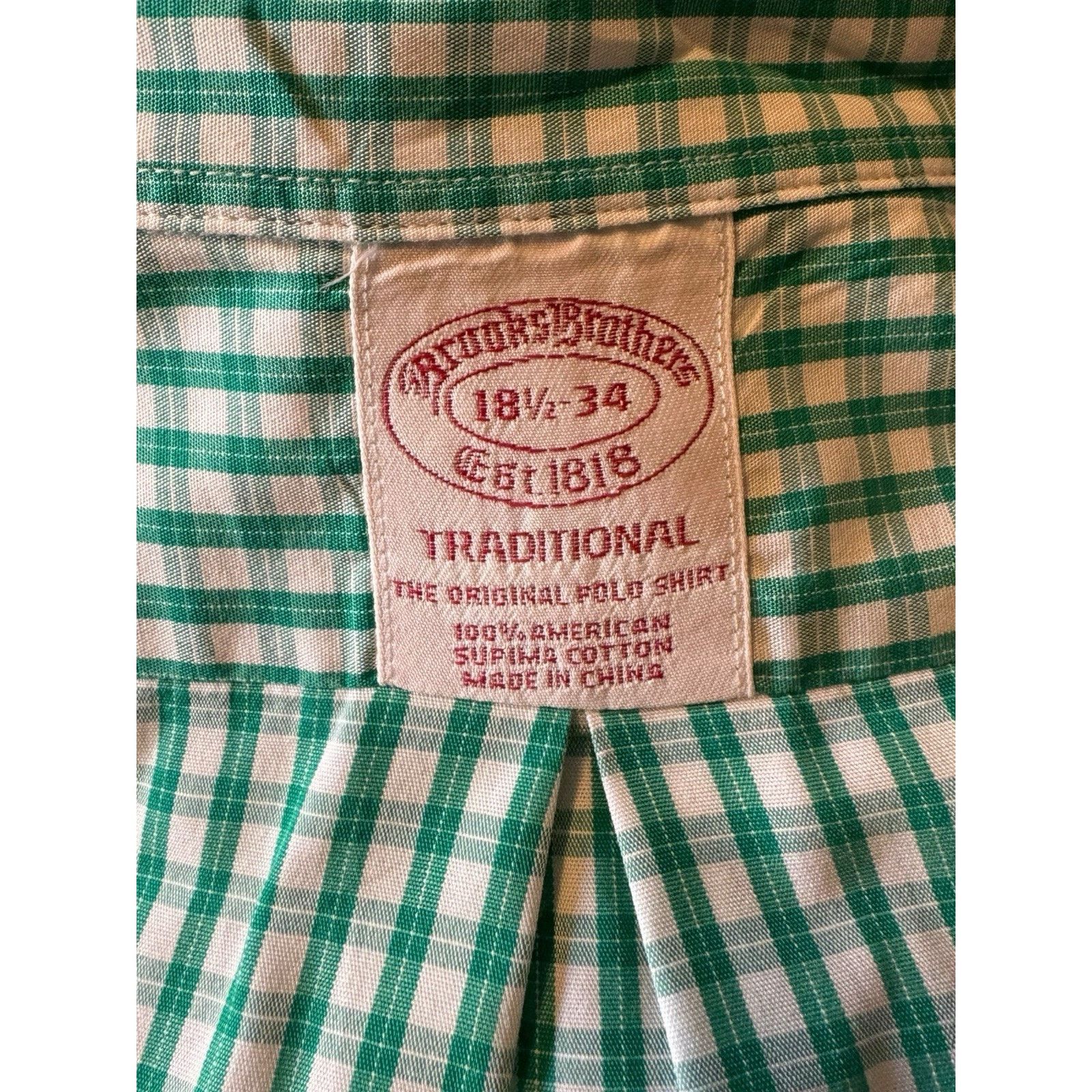 Brooks Brothers Brooks Brothers Shirt Green White Gingham Button Down Size US XXL / EU 58 / 5 - 3 Thumbnail