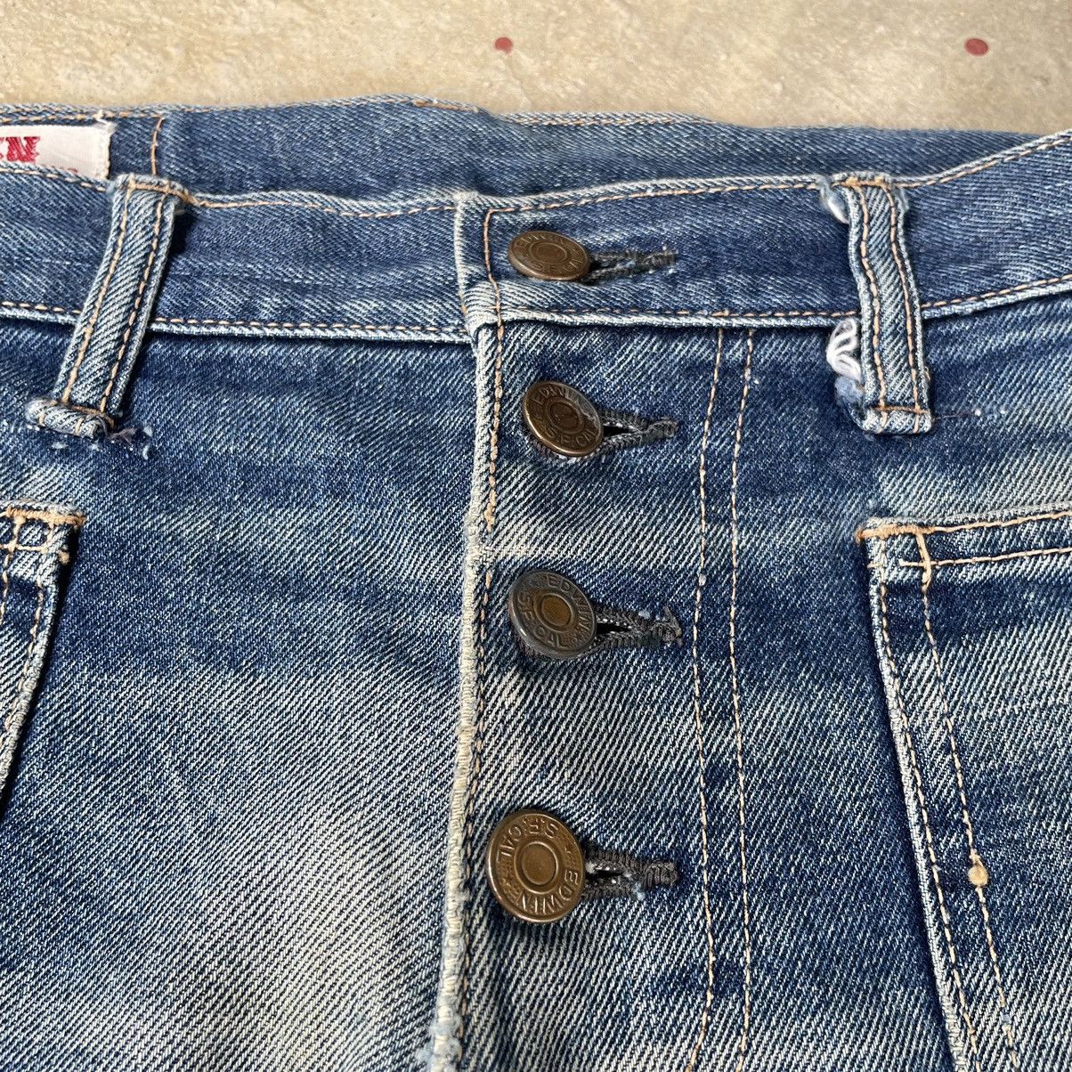 If Six Was Nine Rare Vintage 80s Edwin Distressed Flare Faded Mud Wash Denim Size US 31 - 6 Thumbnail