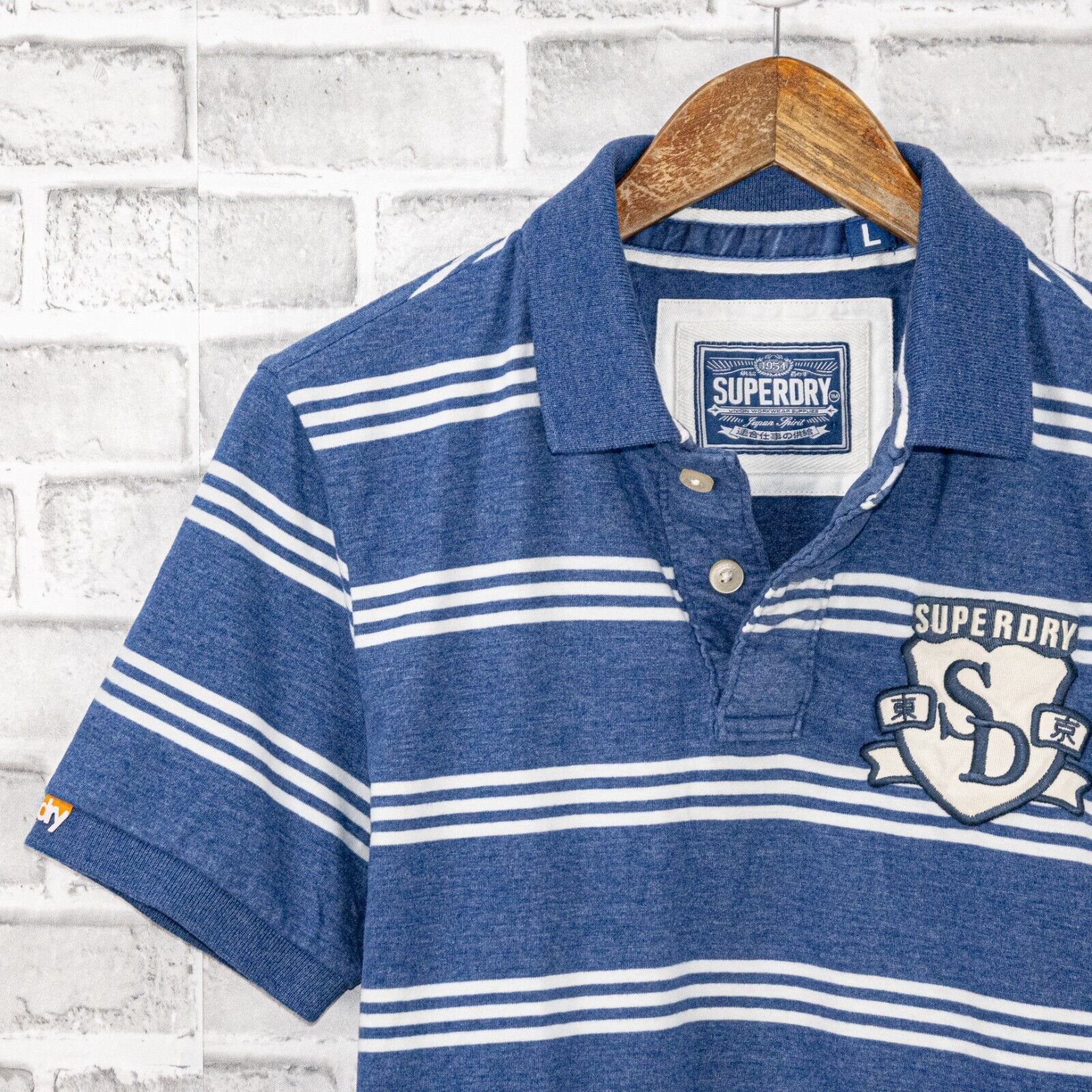 Superdry SUPERDRY Men's Short Sleeve Rugby Polo Shirt in Blue Cotton Size US L / EU 52-54 / 3 - 6 Thumbnail