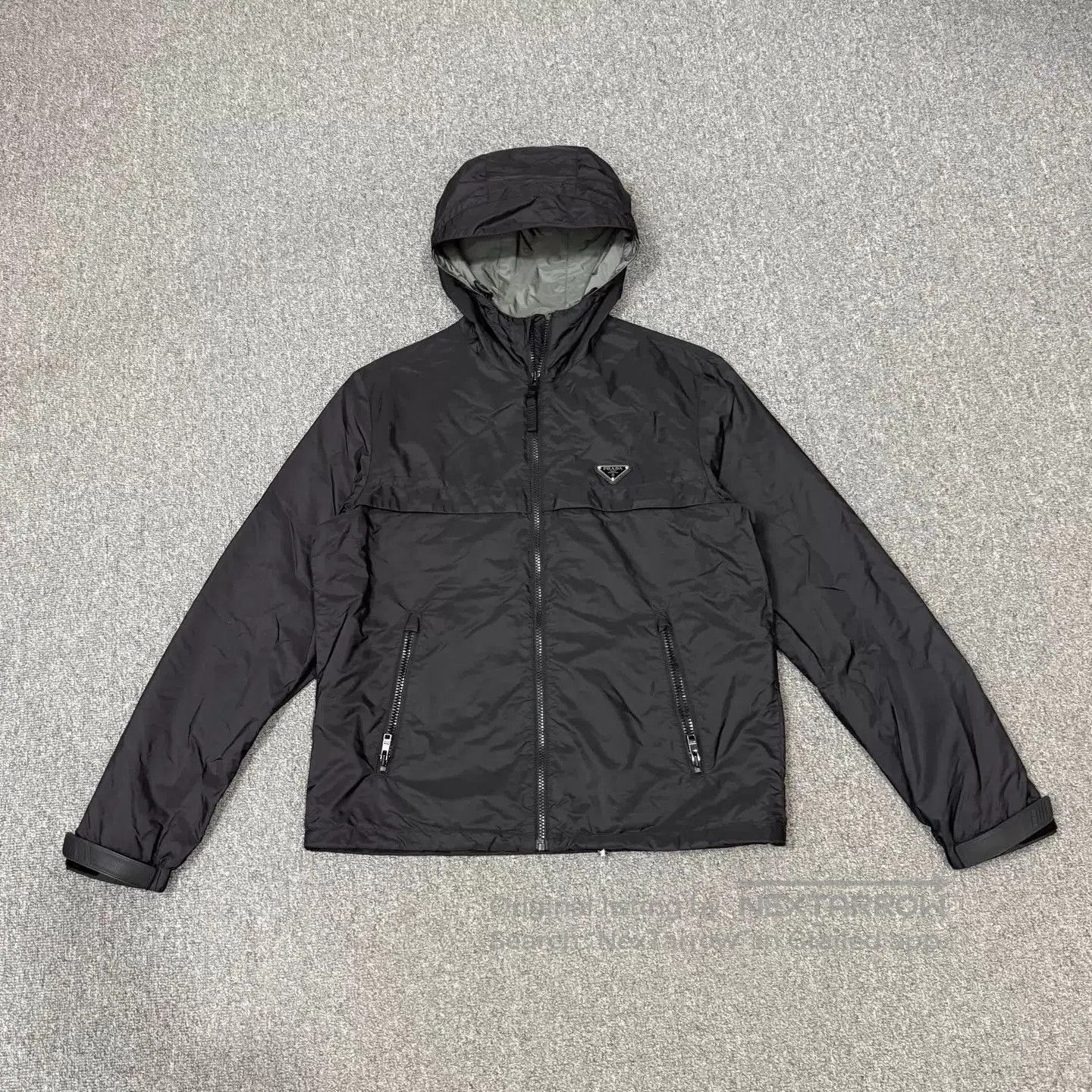Prada Black Hooded Light Jacket with Zip Pockets. Size US S / EU 44-46 / 1 - 1 Thumbnail