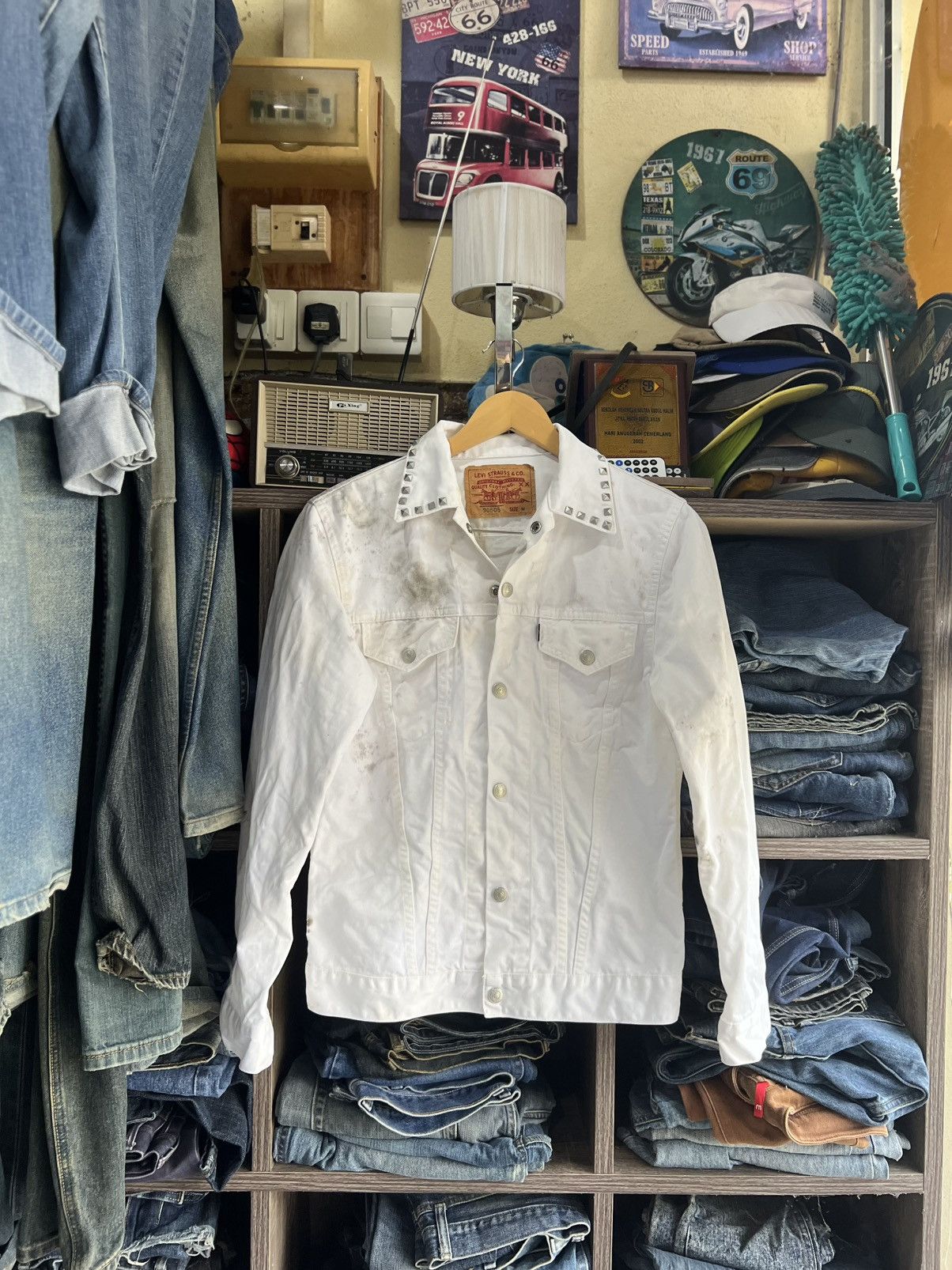 Levi's 🔥Punk Collar Levis Denim Jacket Size US S / EU 44-46 / 1 - 2 Thumbnail