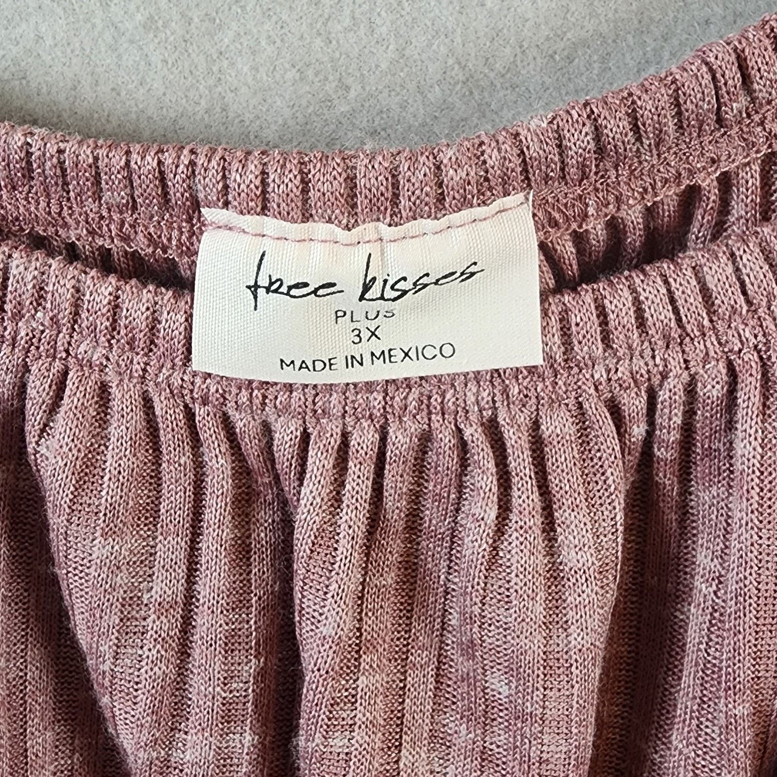 Other Free Kisses Top Women 3X Mauve Long-Sleeve Elastic Waist Size 3XL / US 20-22 - 8 Thumbnail