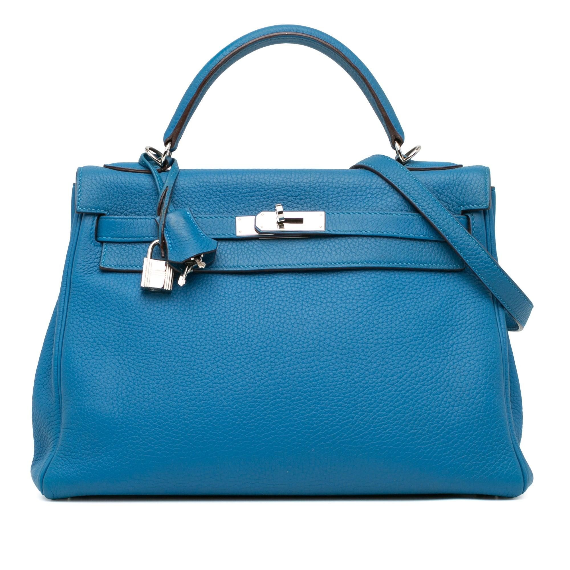 Hermes Hermès Clemence Kelly II Retourne 32 Blue Size ONE SIZE - 1 Thumbnail