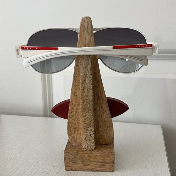 Prada × Vintage Prada Aviator Oversized White Unisex Y2K 90's 00's Sunglasse Size ONE SIZE - 3 Thumbnail