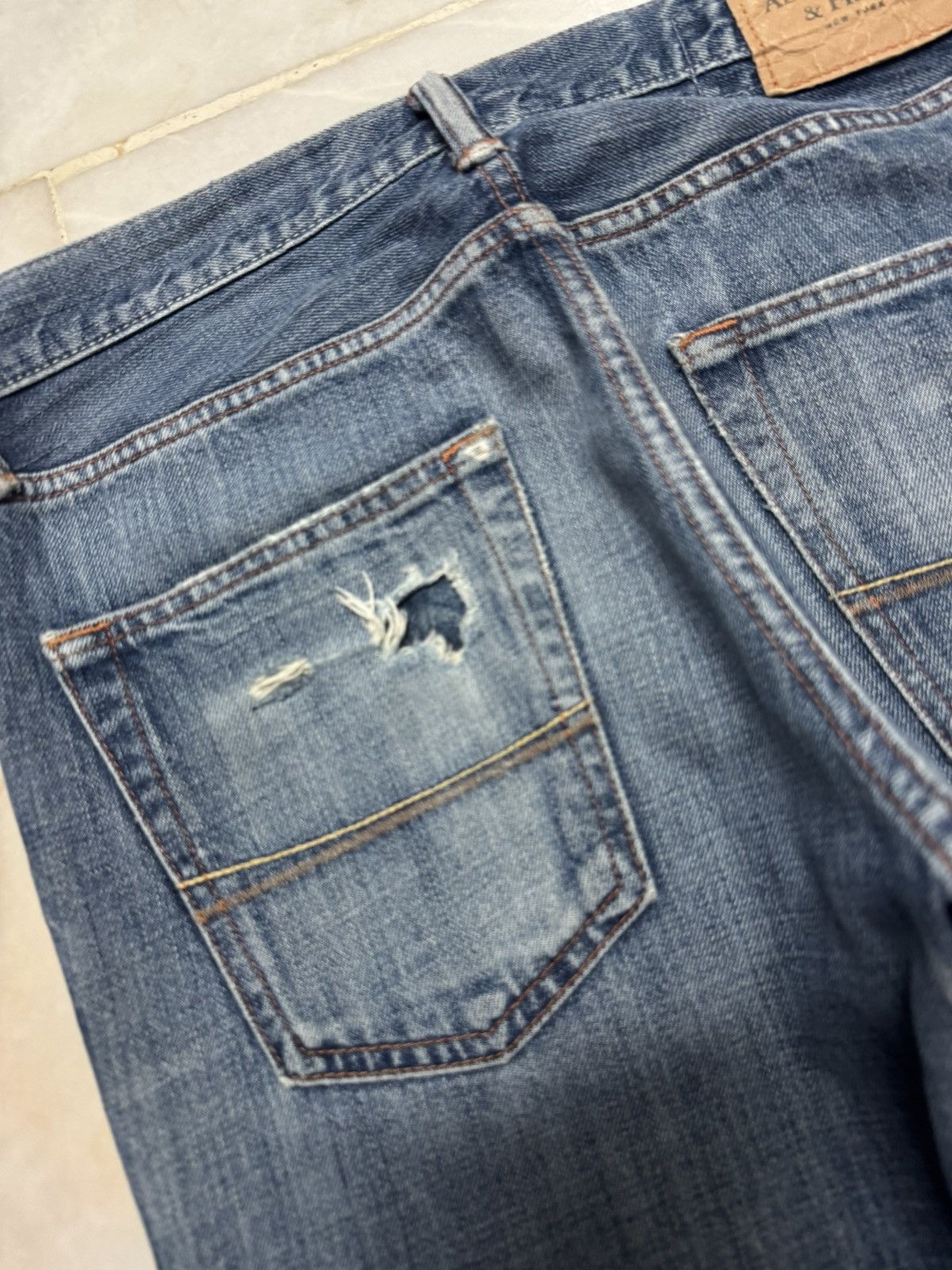 Vintage 💥FLARE💥90s STYLE ABERCROMBIE & FITCH SICK SAND WASH DISTRESS Size US 30 / EU 46 - 17 Thumbnail