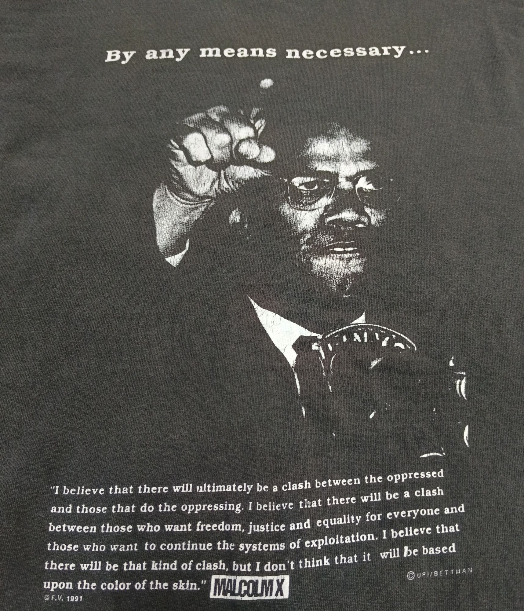 Vintage MALCOLM X VINTAGE 90s T SHIRT Size US L / EU 52-54 / 3 - 1 Thumbnail