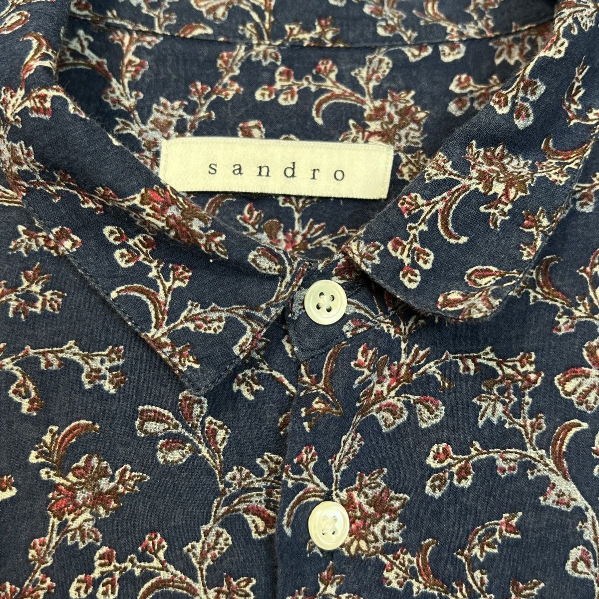 Sandro Vibrant Sandro Floral Print Button-Up Shirt, Size XL Size US XL / EU 56 / 4 - 3 Thumbnail