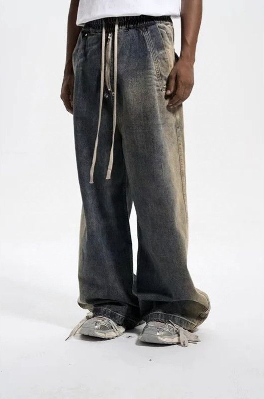 Y2K High Street Makes Old Ground White Loose Jeans