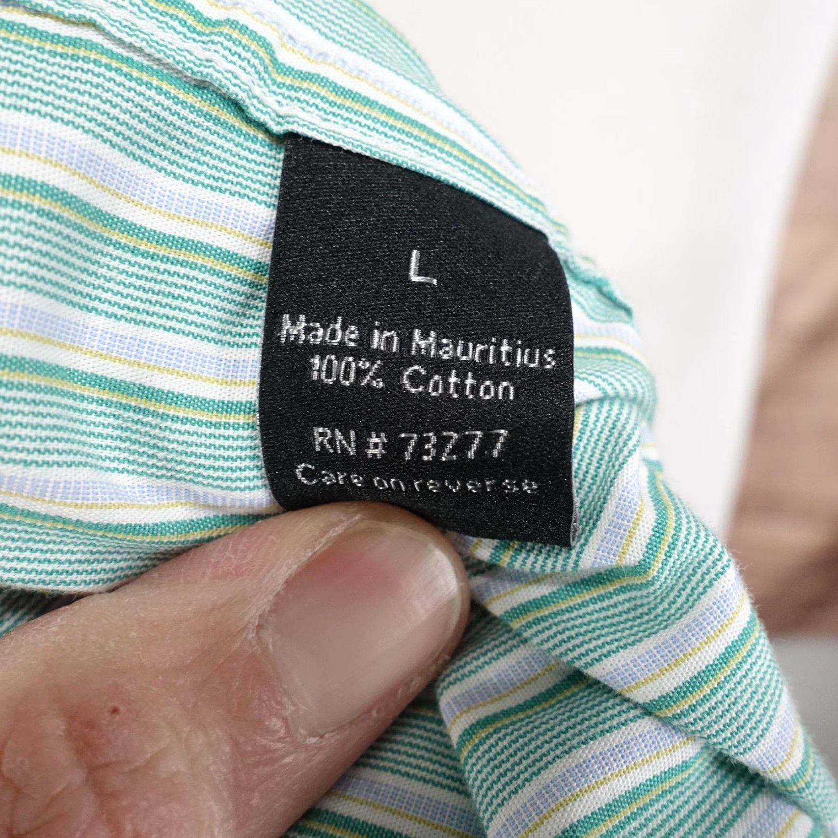 Apt. 9 APT 9 Shirt Mens Large Green Stripe Button Front Long Sleeve Cotton Casual Size US L / EU 52-54 / 3 - 7 Thumbnail