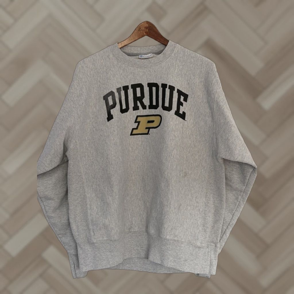 Champion VINTAGE Champion Reverse Weave Sweatshirt Purdue Boilermakers L Mens Gray Embroidered Logo 90s College Preppy University Size US L / EU 52-54 / 3 - 1 Thumbnail