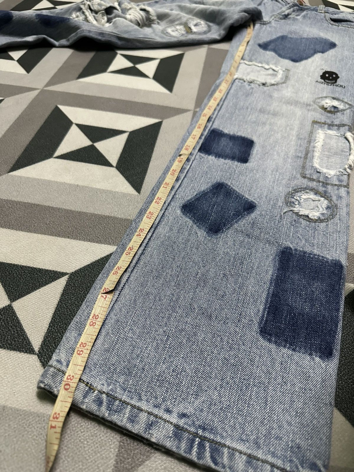 Japanese Brand Aizhizhou patchwork style denim jeans Size US 26 / EU 42 - 11 Thumbnail