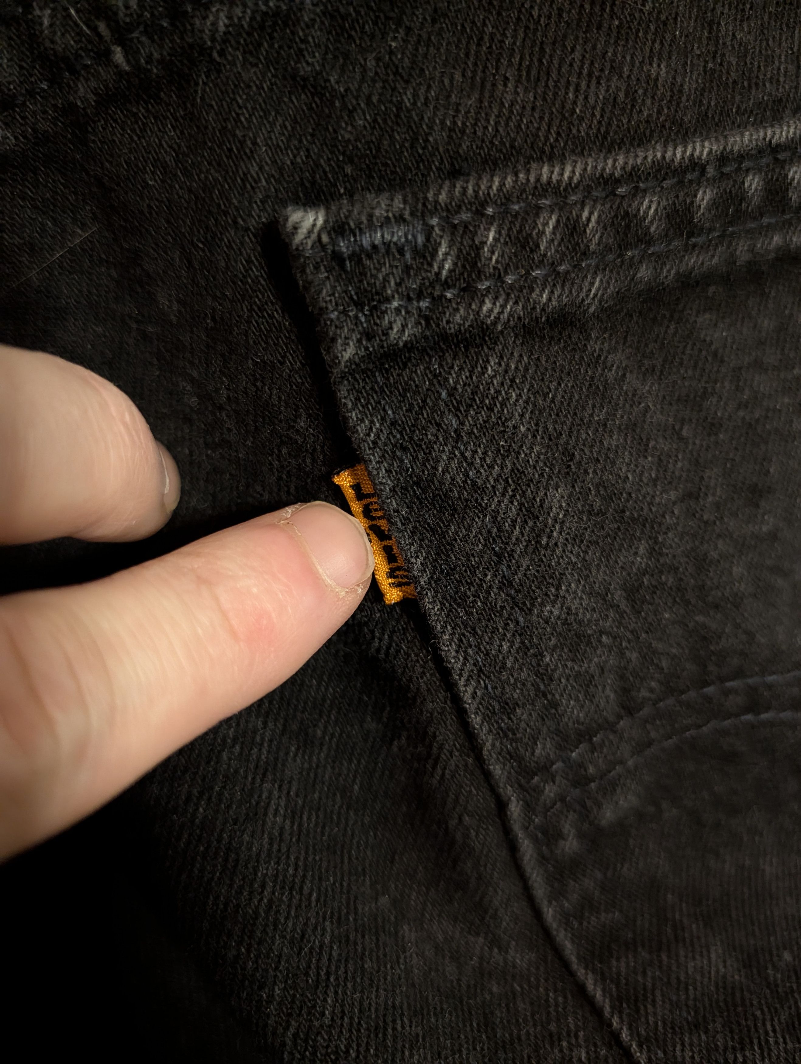 Levi's Vintage Clothing ORANGE TAB vtg black 505 straight leg denim jeans Size US 39 - 7 Thumbnail