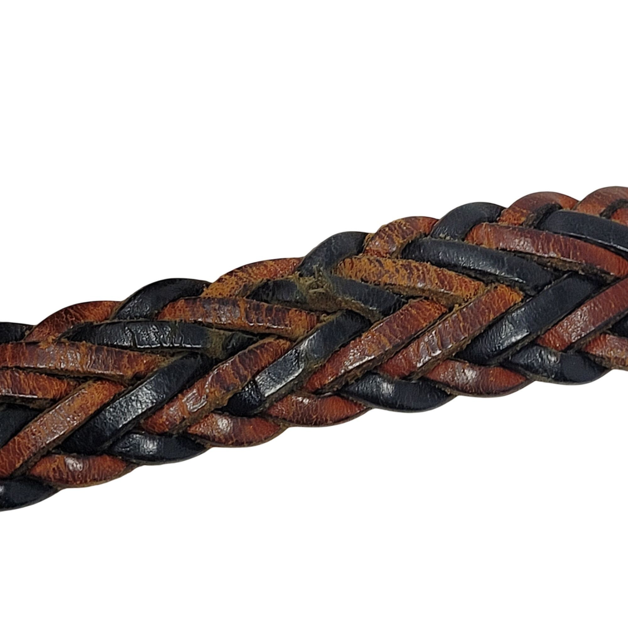 Vintage Vtg Handmade Western Braided Leather Belt Sz L Dark Brown Bl Size ONE SIZE - 7 Thumbnail