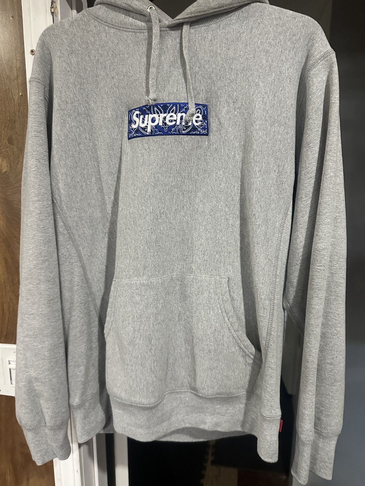Supreme Supreme Bandana Box Logo Hoodie Grey Size US M / EU 48-50 / 2 - 1 Thumbnail