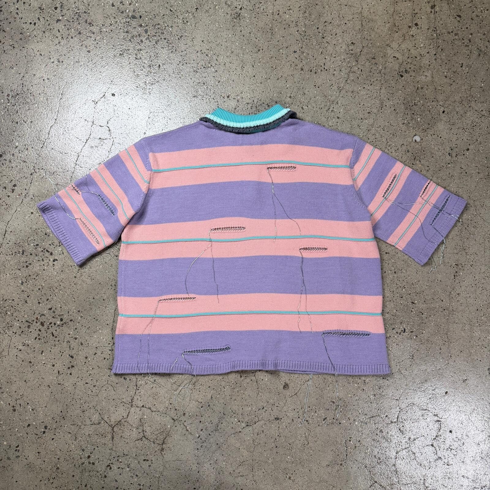 KIDILL Kidill X Rurumu Distressed Knit Polo Shirt Size US XXL / EU 58 / 5 - 8 Thumbnail