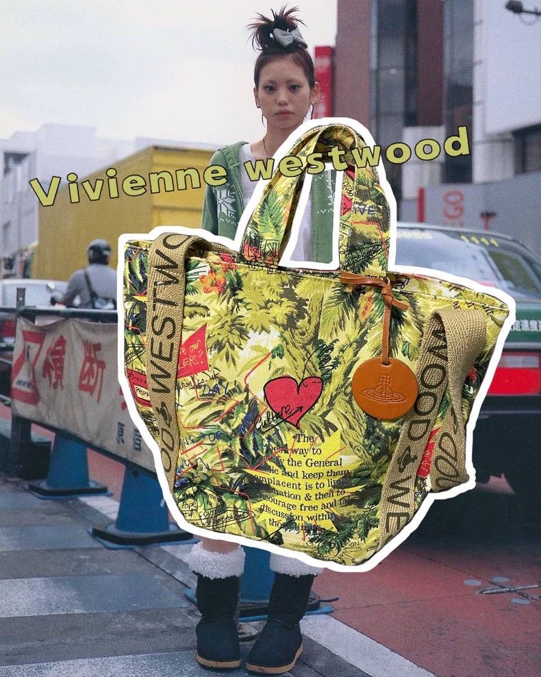 Vivienne Westwood size os Green dual-use canvas tote bag s