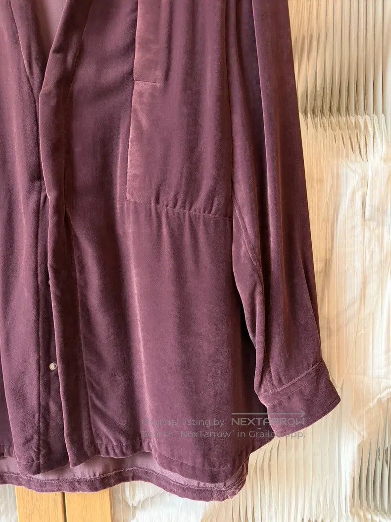 Rick Owens Rick Owens Peach Grey Velvet Open-Cardigan Jacket Size S / US 4 / IT 40 - 4 Thumbnail