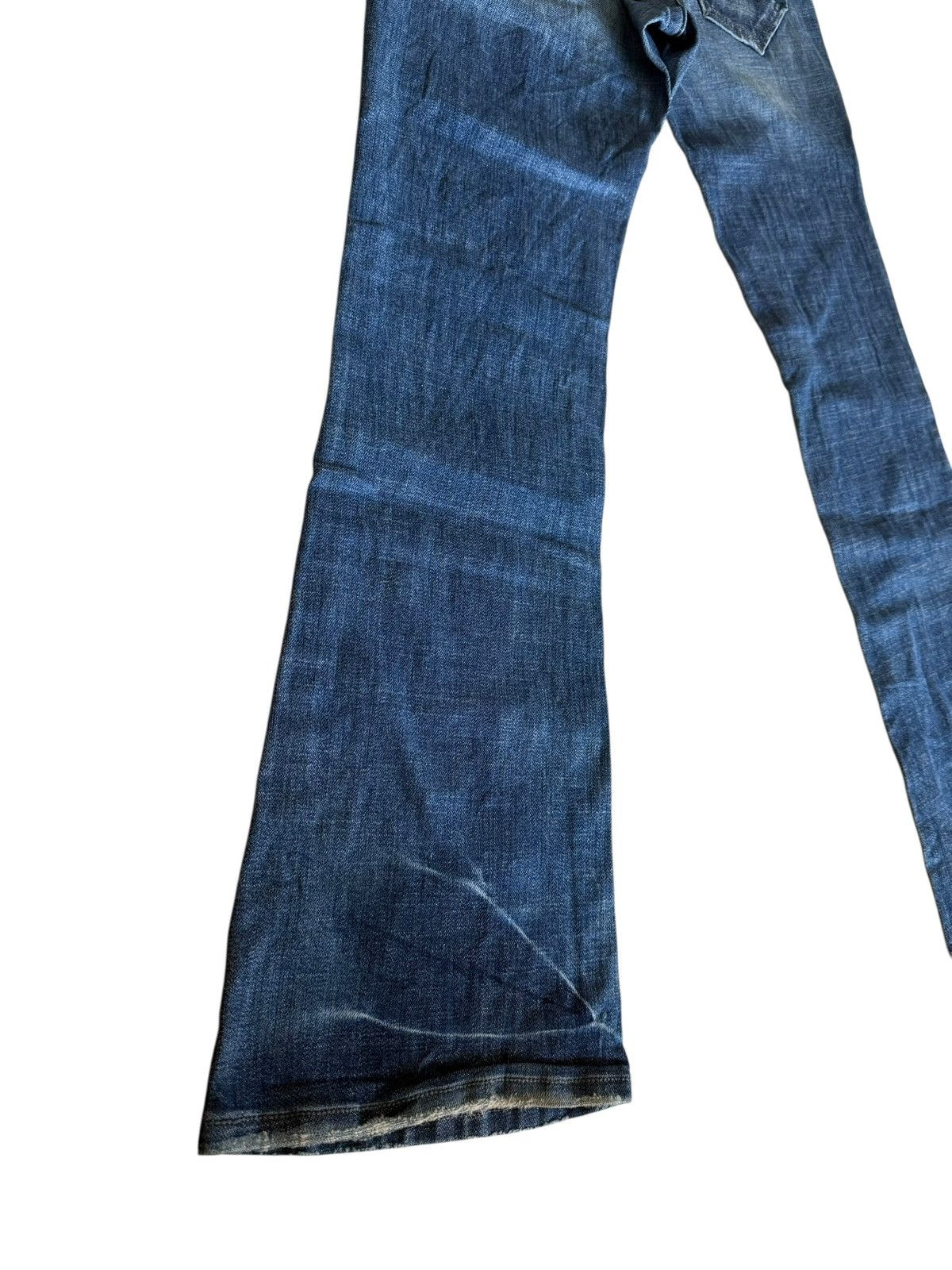 Tornado Mart Flared Jeans Plastic Boy Gly USA Made Nice Design Denim Size US 33 - 19 Thumbnail