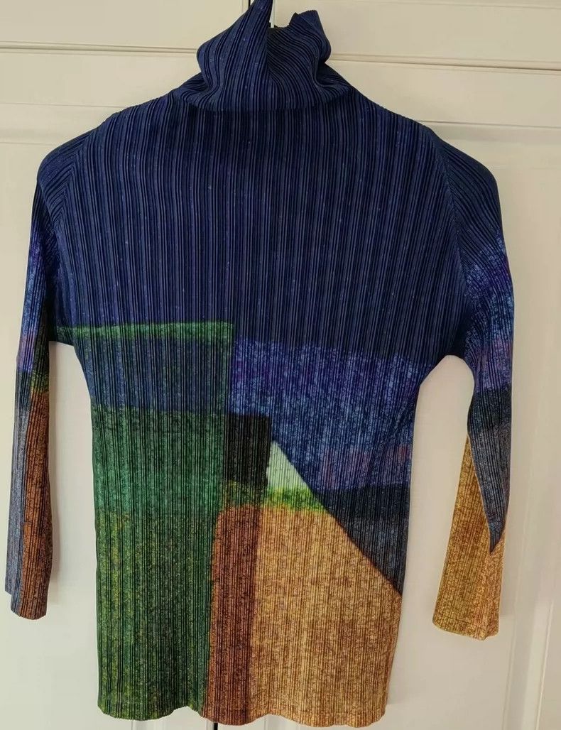 Issey Miyake Issey Miyake size:3 Blue pleated coat Size XS / US 0-2 / IT 36-38 - 1 Thumbnail