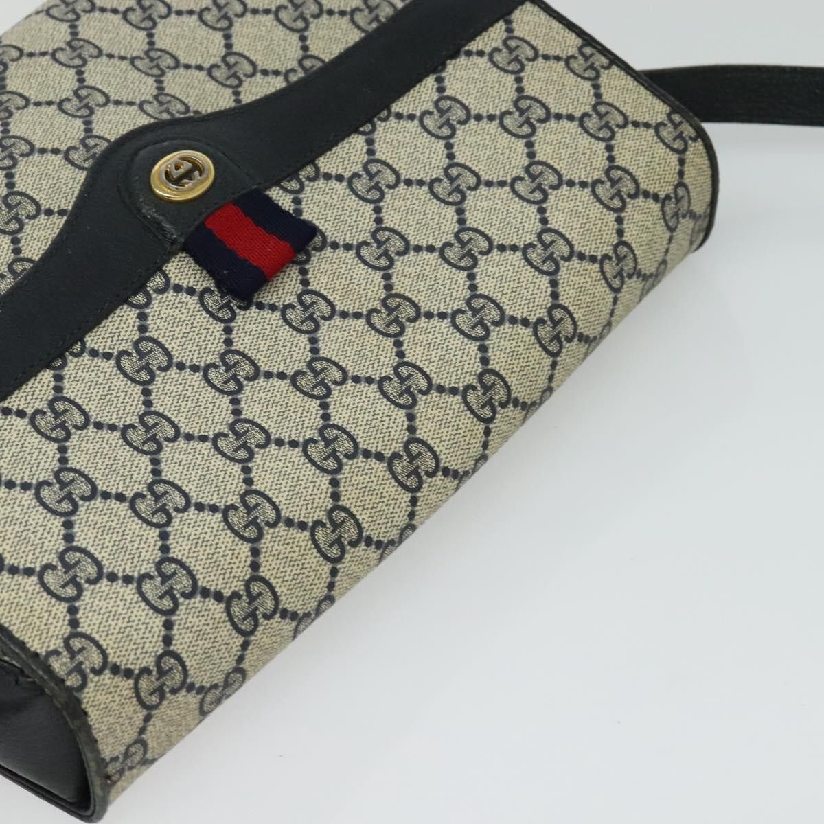 Gucci GUCCI GG Supreme Sherry Line Shoulder Bag Pvc Navy Gold 904 Size ONE SIZE - 6 Thumbnail