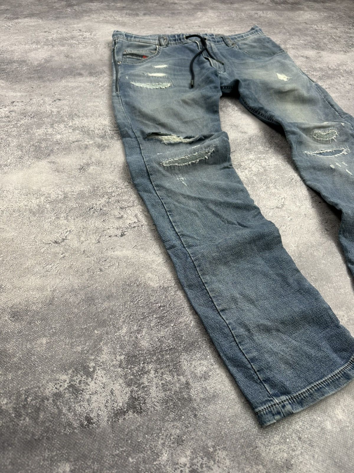 Diesel Vintage Y2K Diesel Distressed Blue Faded Krooley Joggjeans Size US 28 / EU 44 - 3 Thumbnail