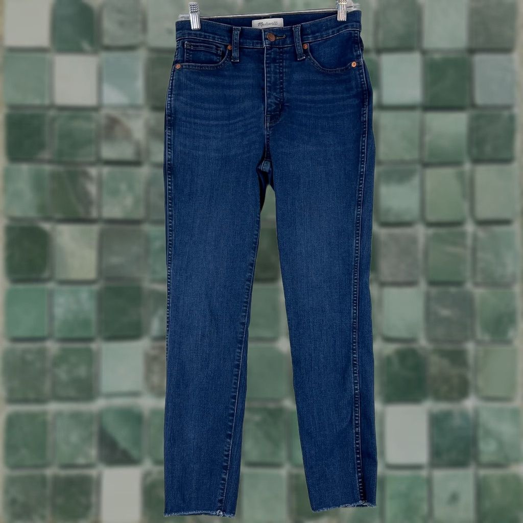Madewell Madewell Jeans Womens 10" High-Rise Skinny Regular Size 26 Blue Denim Frayed Hems Size 26" / US 2 / IT 38 - 1 Thumbnail