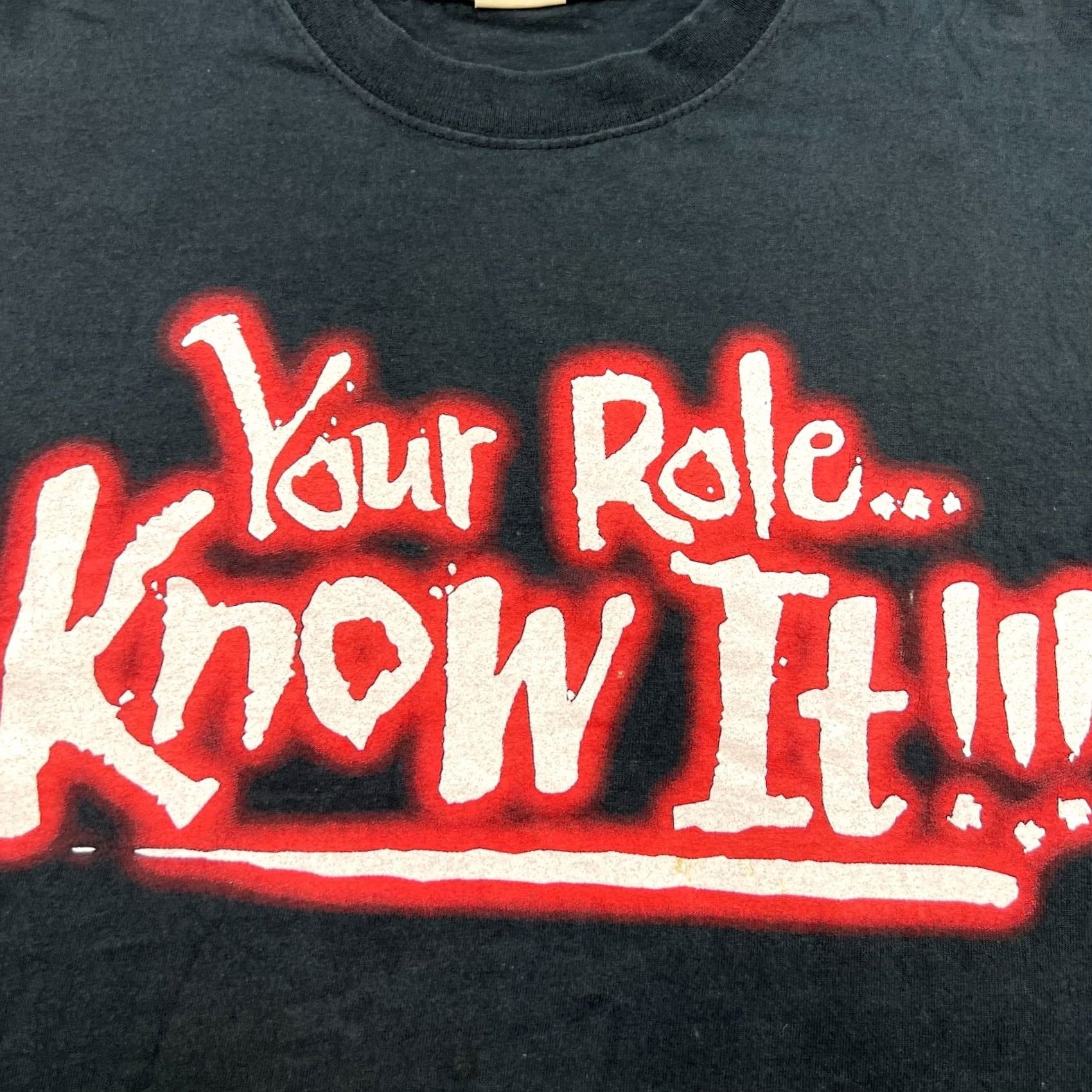 Rolex WWE WWF 2000 Y2K The Rock Your Role Know It Vintage Mens T Shirt L Black Wrestling Shirt Mens Size US L / EU 52-54 / 3 - 3 Thumbnail