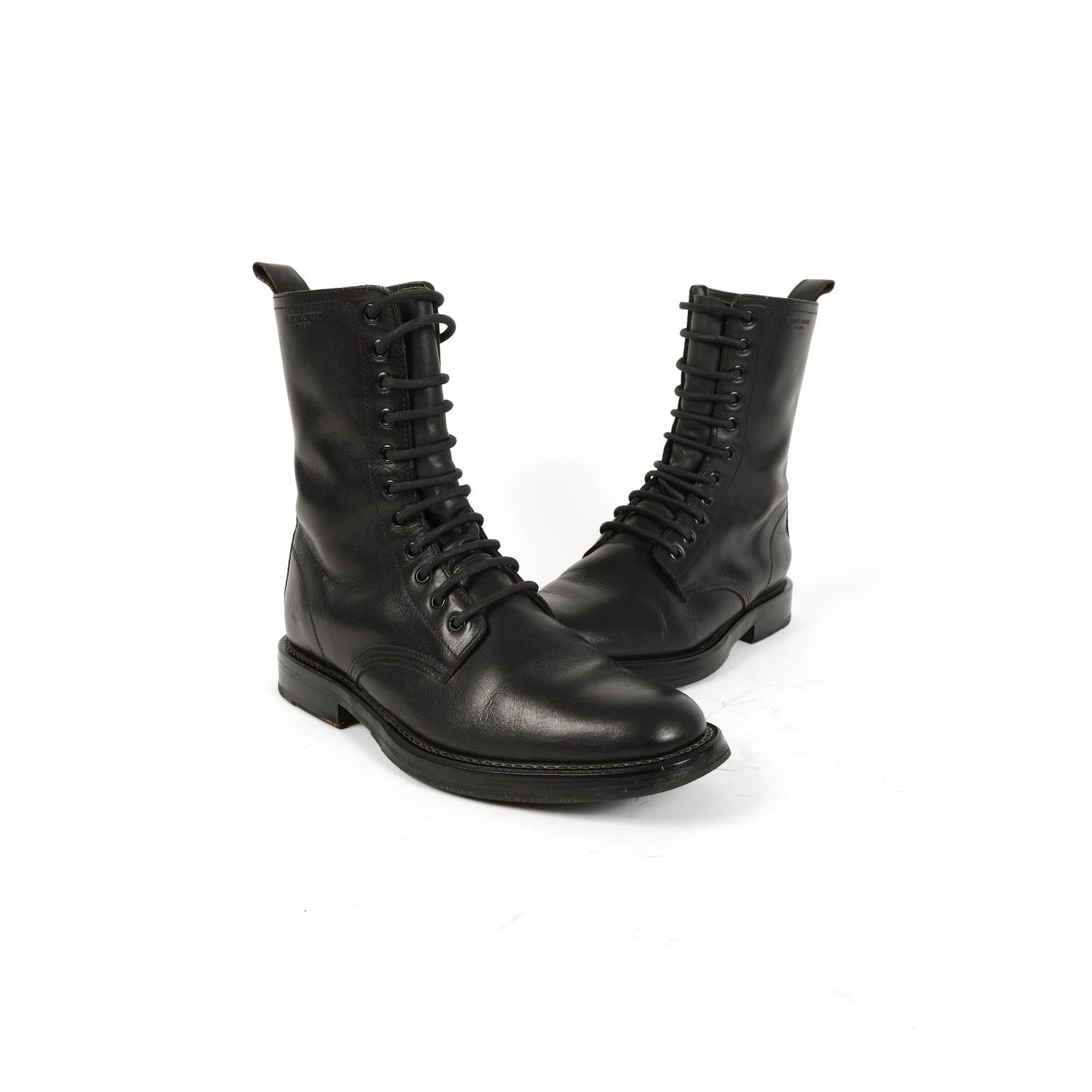 Saint Laurent Paris FW14 High 11-eye Combat Boots in Black Leather Size US 8 / EU 41 - 1 Thumbnail