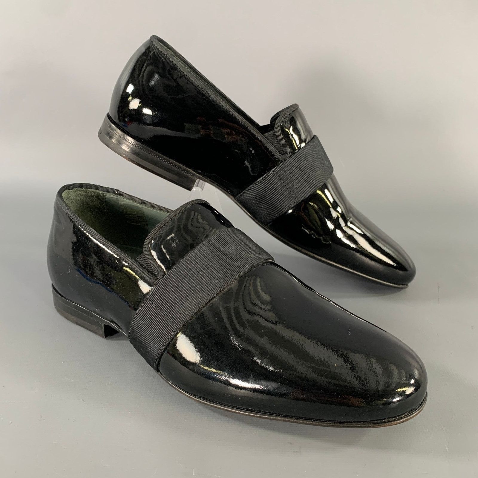 Lanvin LANVIN Size 6 Black Patent Leather Slip On Loafers Size US 6 / EU 39 - 1 Thumbnail