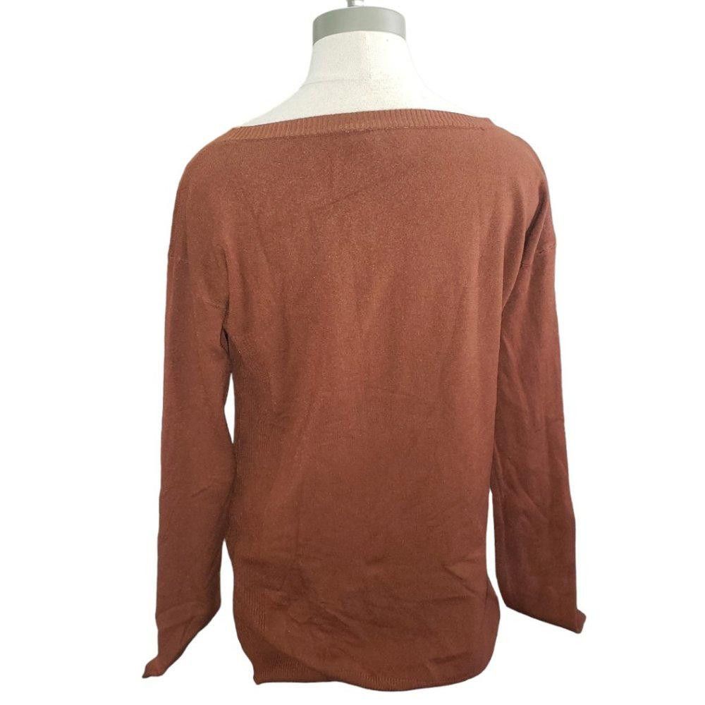 Designer CT787 Devotion by "Cyrus" Ladies Crew Neck Brown Sweater L Size L / US 10 / IT 46 - 4 Thumbnail