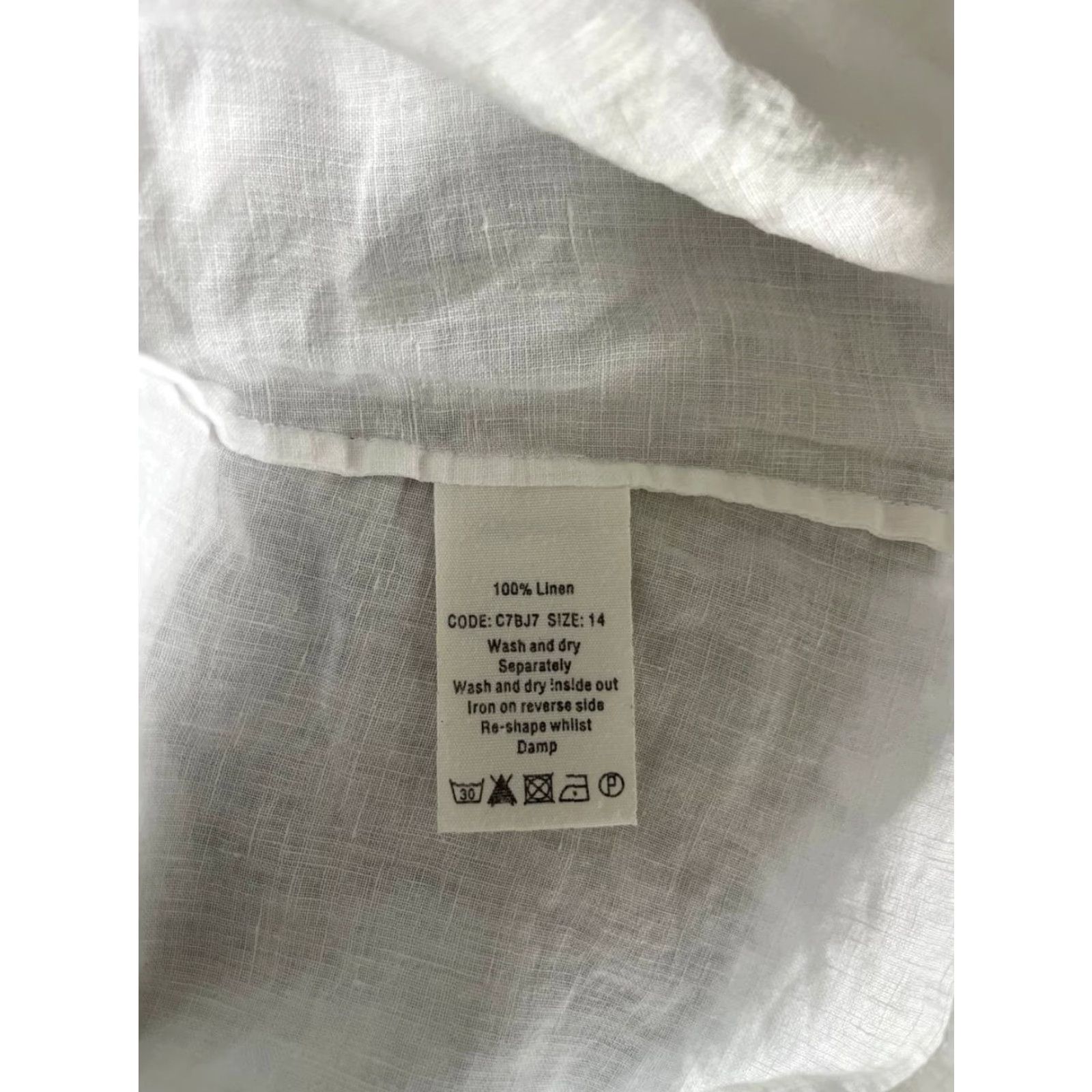 Vintage Toast Blouse Shirt Womens Size 14 White Linen Short Sleeve V-Neck Pullover Semi Sheer Casual Top Size XL / US 12-14 / IT 48-50 - 6 Thumbnail