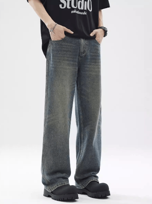 Japanese Brand × Jean High street casual straight wide leg baggy jeans retro Size US 32 / EU 48 - 4 Thumbnail