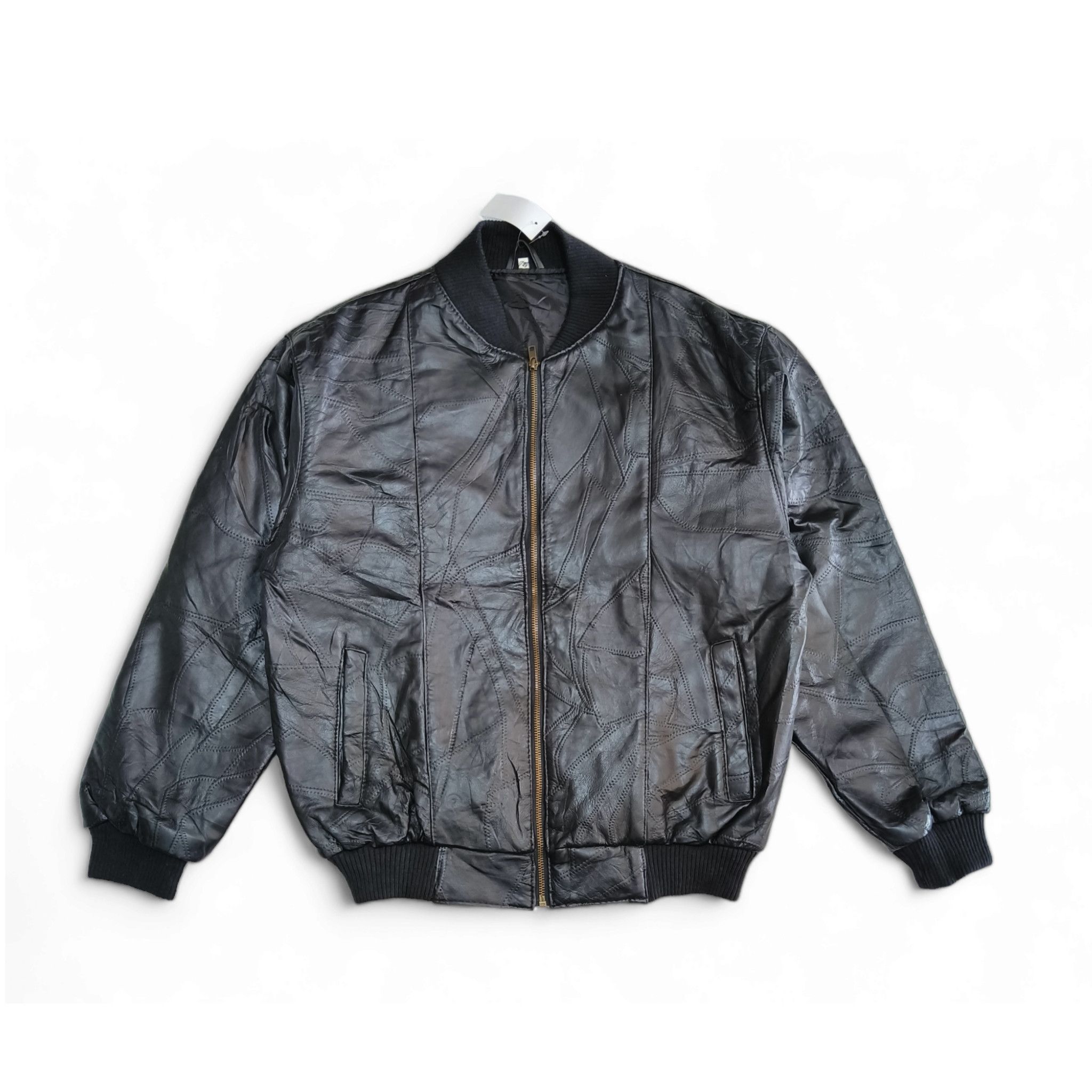 Japanese Brand Vintage Y2K Japanese Fashion Leather Jacket Patchwork Motifs Size US L / EU 52-54 / 3 - 1 Thumbnail