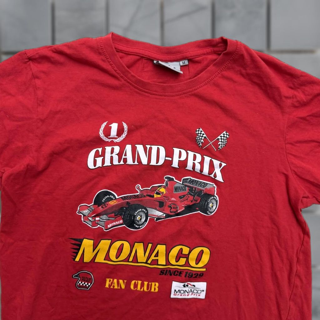 Vintage Monaco Grand Prix Shirt Mens Medium Red Racing Double Sided Graphic Tee Size US M / EU 48-50 / 2 - 1 Thumbnail
