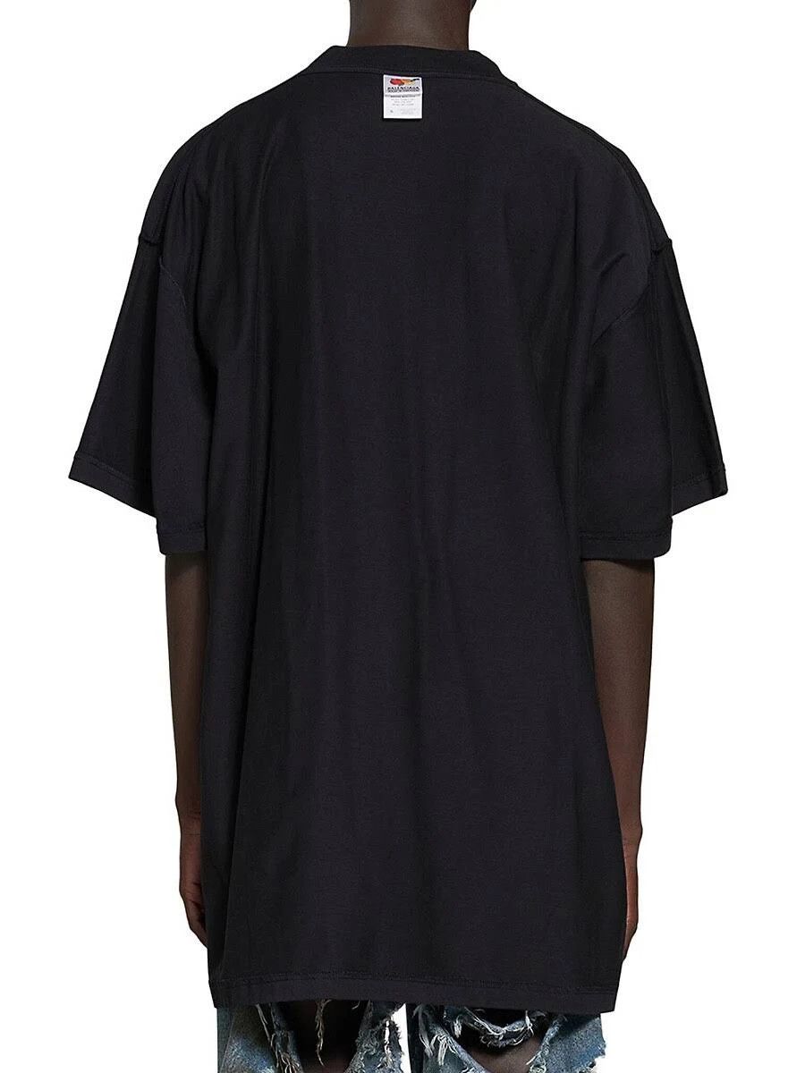 Balenciaga o1in1g0324 Mirror Balenciaga T-Shirt Oversized in Black Size US M / EU 48-50 / 2 - 9 Thumbnail