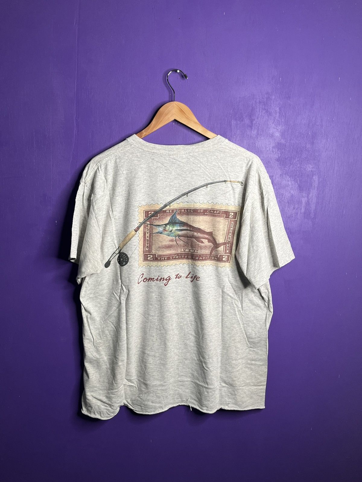 Chaps Ralph Lauren × Vintage Vintage 90s Chaps Ralph Lauren fly fishing t-shirt Size US XL / EU 56 / 4 - 2 Thumbnail